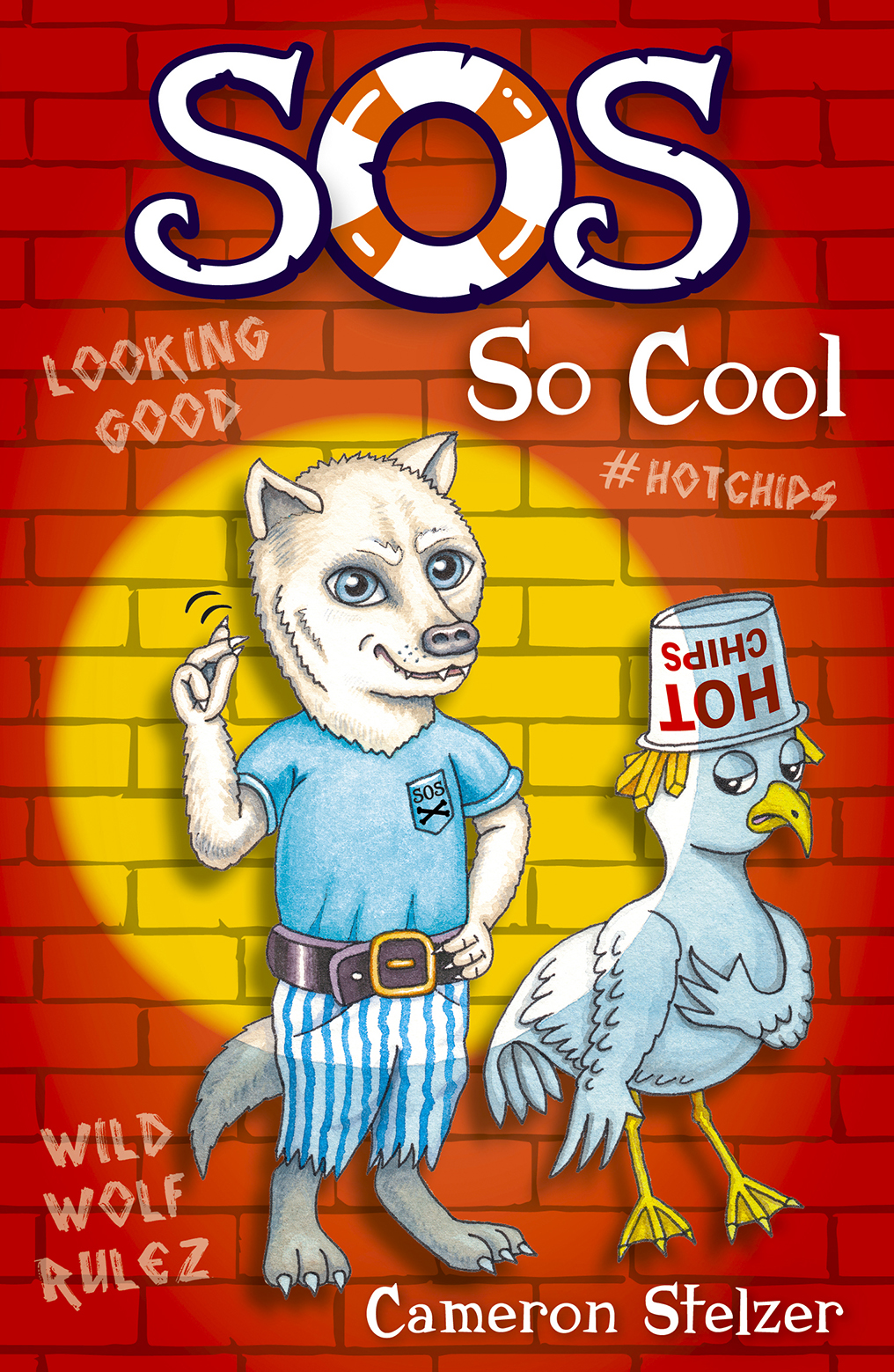 SOS So Cool cover feature a wolf and a seagull in the spotlight