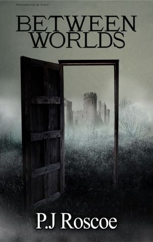 Black and grey atmospheric cover with a wooden door open to reveal an ancient castle beyond