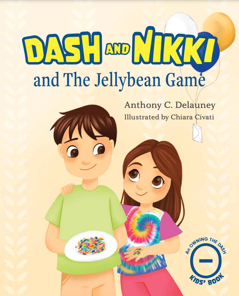 Dash and Nikki hold a plate of Jelly Beans 