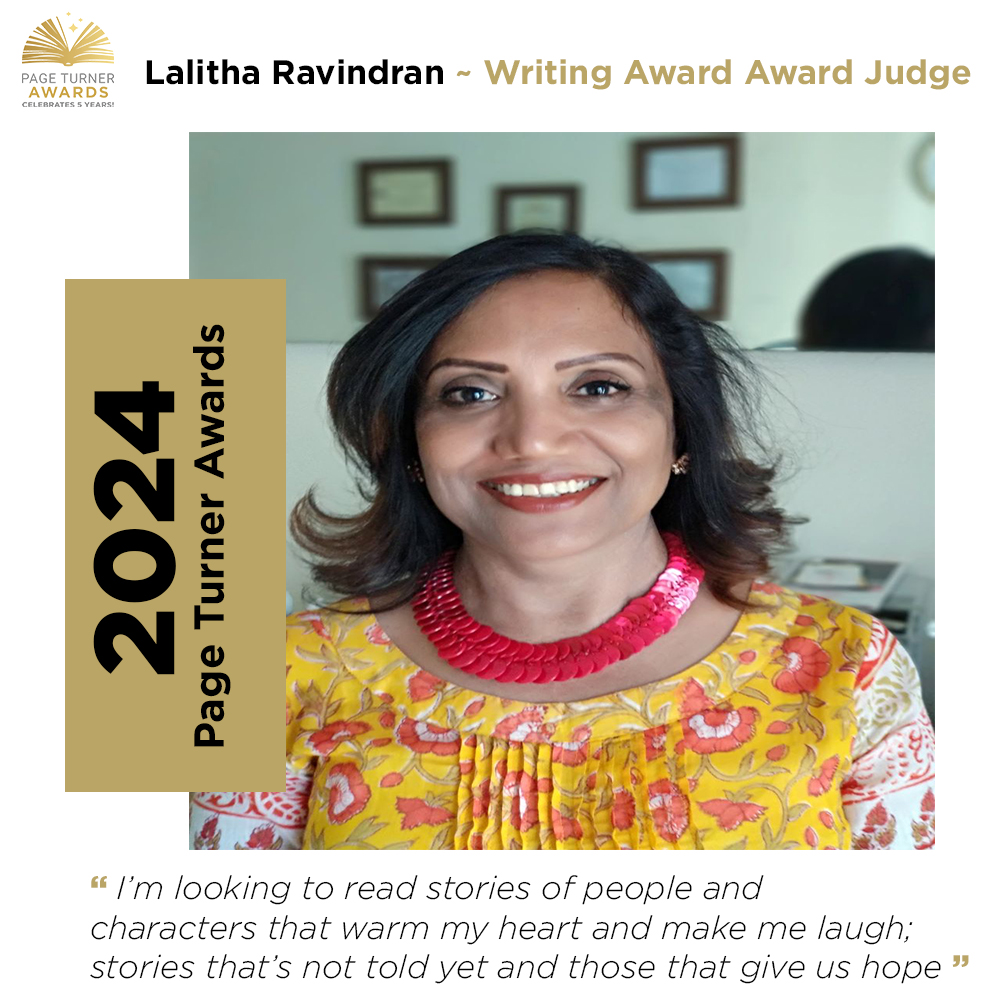 Lalitha Ravindran Page Turner Awards Writing Award Judge 2024