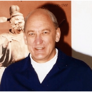 Richard F Novak in his sculpture studio