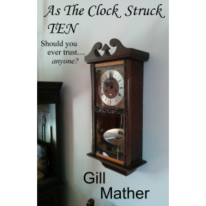 An old-fashioned clock showing ten o' clock