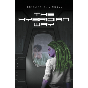 An alien woman watches a man struggling to think.