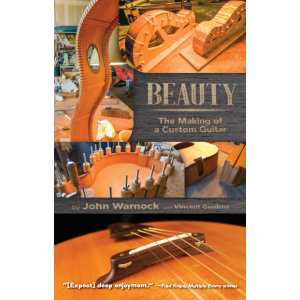 Collage of photographs of acoustic guitar coming into being