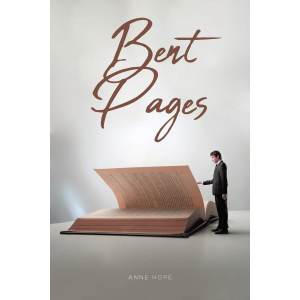 A man turning the pages of an overwhelmingly large book.