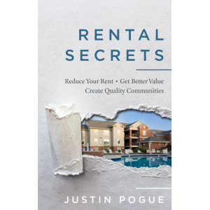 Below the title and sub-title is an image of the cover being torn back to reveal a 3 story apartment building with a pool and decorative fountain.