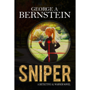 A running woman, targeted through a rifle sight
