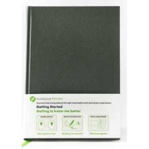 Grey hard-backed and bound book from Notebook Mentor called 'Getting to know me better'
