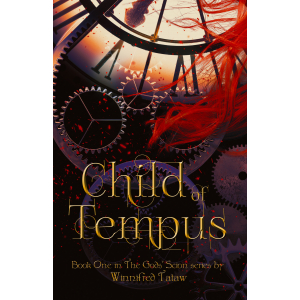 Child of Tempus book cover with time clock and red hair