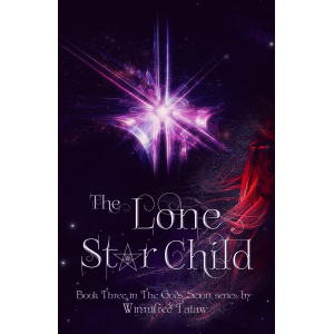 The Lone Star Child Book Cover with purple background and big pink star and red hair