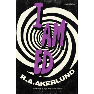 Black, purple and white psychedelic book cover designed by designer Tim Rockins.