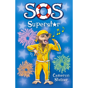 SOS Superstar cover featuring a chimpanzee singing with a banana