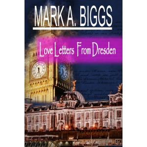 Image Description, Picture of Big Ben clock in London, set against buildings in Dresden Germany.