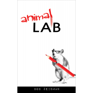 A rat with a red pencil and glasses just scribbled the word "animal" above the printed word "lab."