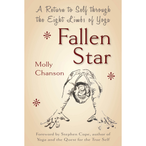 Cover of Fallen Star with artist's hand line drawing of Child's Pose