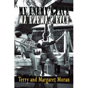 Cover shows 2 main characters (one white one black) side by side sitting on a dock. In the water below their reflection's are reversed to tease the story's premise.