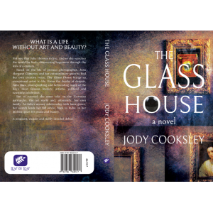The Glass House book cover, image of portraits and a camera