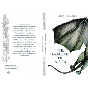 Book Cover - The Dragons of Nibiru by Lorna Carleton - Black and Green Dragon