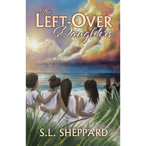 Cover of the left-over Daughter by SL Sheppard showing the daughters dressed  in black and white