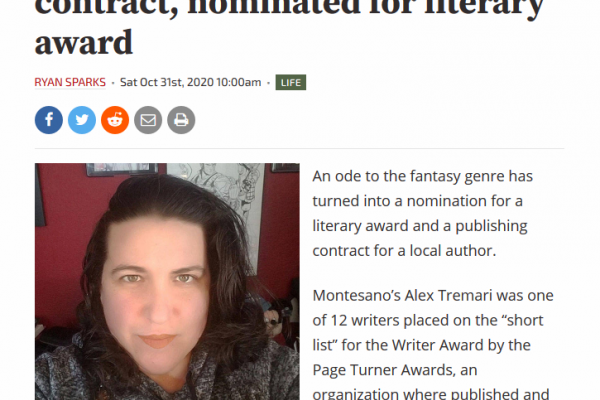 Local writer wins publishing contract, nominated for literary award